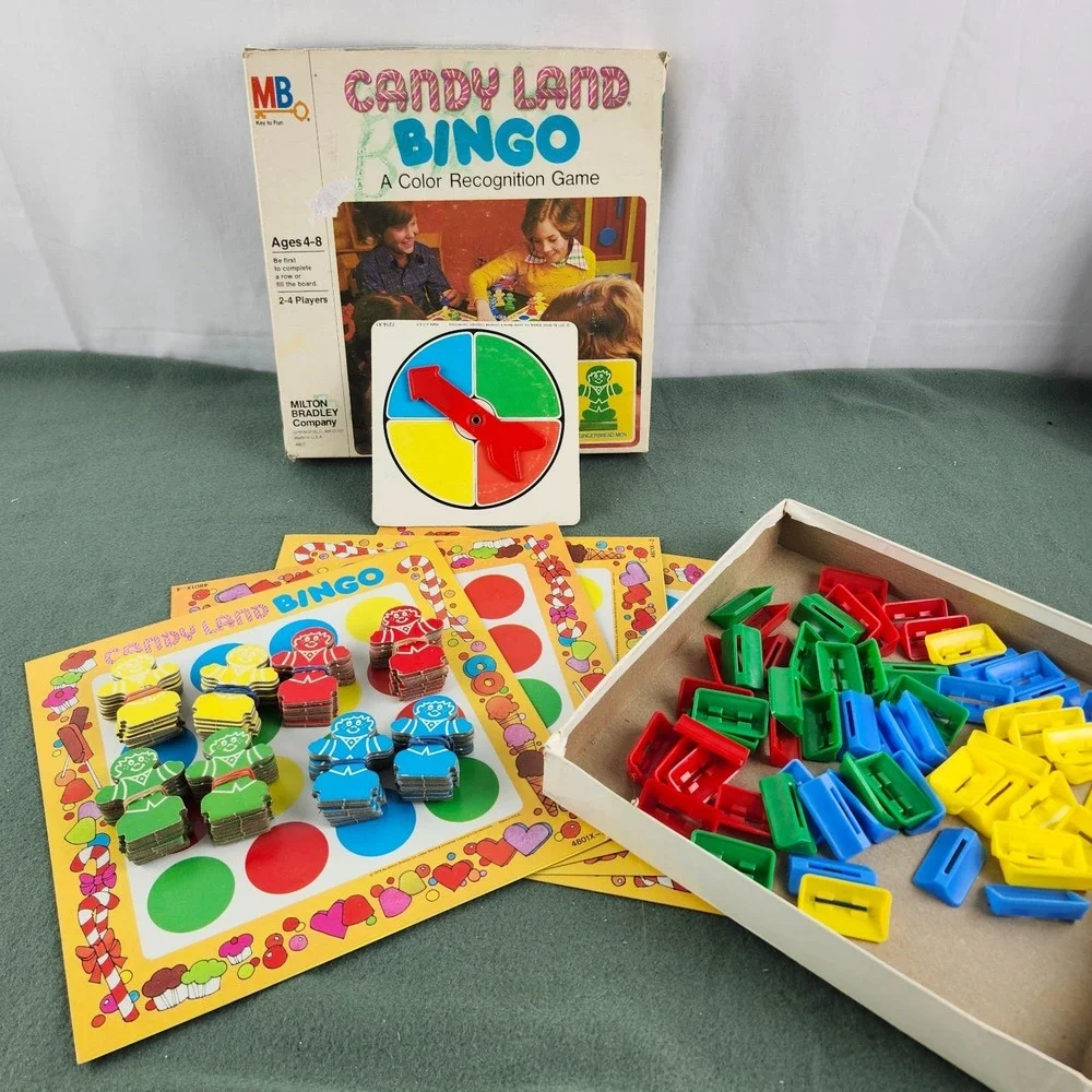 VINTAGE Candy Land Bingo COMPLETE Milton Bradley 1978 Kids Color Matching‎ Game
